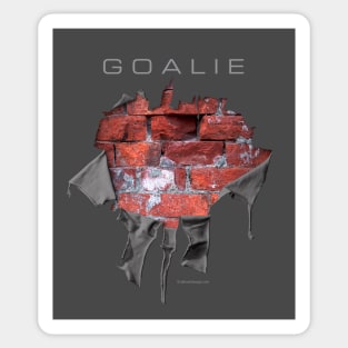 Torn Brick Wall Hockey Goalie - hockey player Sticker